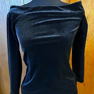 Ann Taylor Black Velvet Shirt - Petite